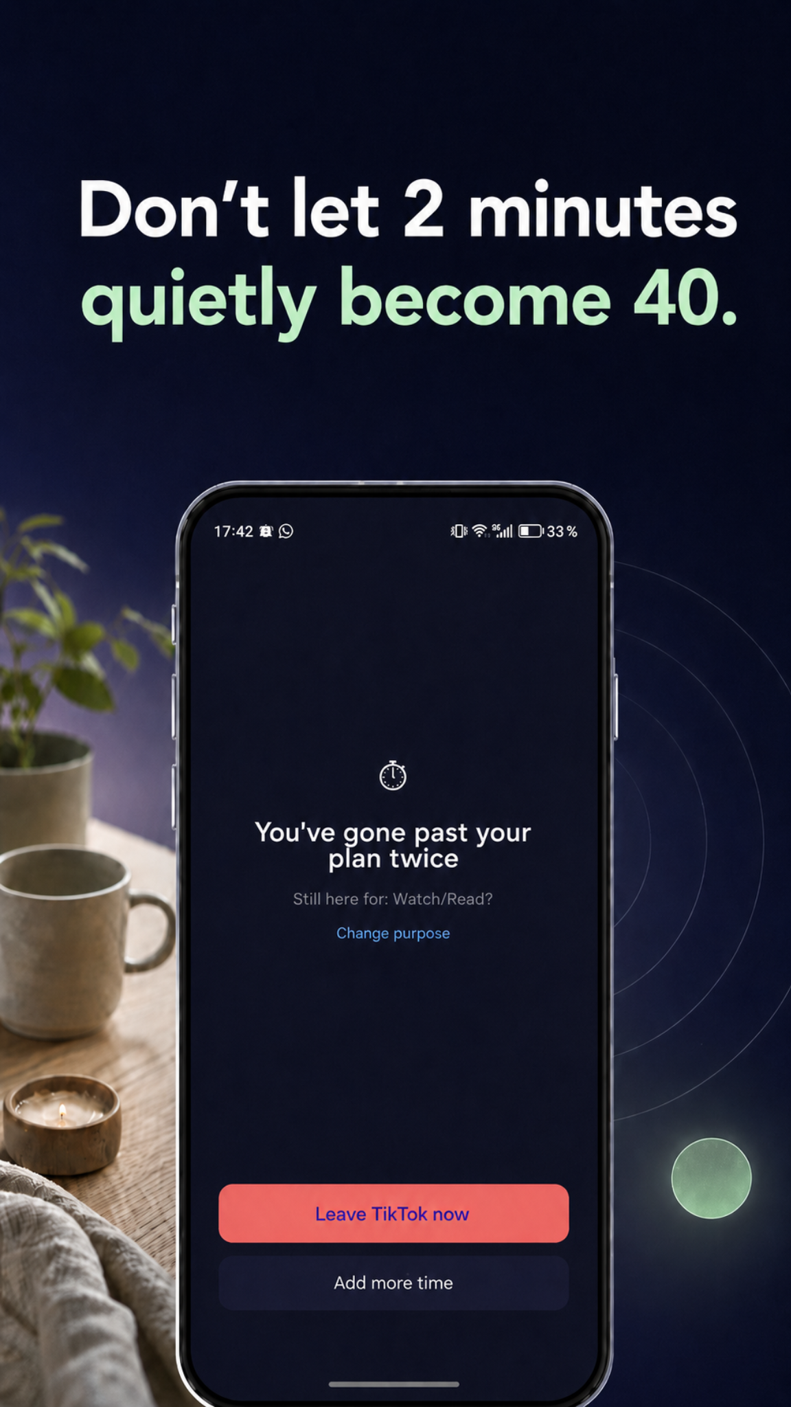 LoopCut reminder that planned app time is finished